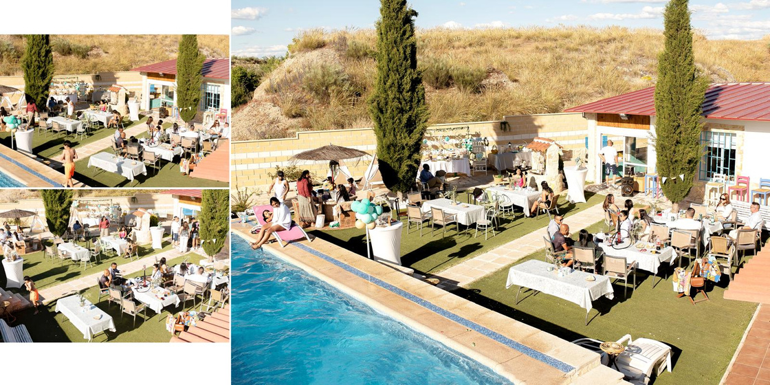 Encuentro junto a la piscina